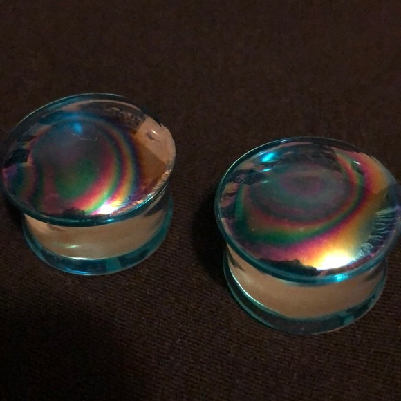 Blue glass plugs - Picture 3 of 3